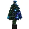 Kerstbomen-Merkloos Mini kunst kerstboom - 42 cm - met kerstverlichting - led lampjes