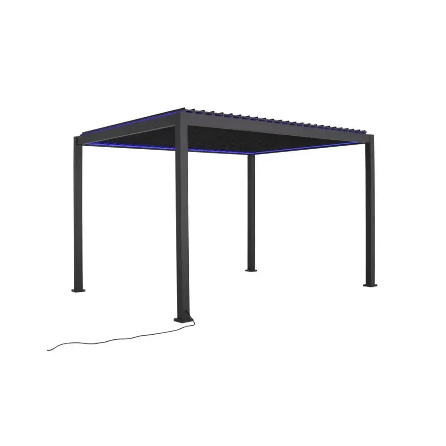 Terrasoverkappingen-Mirador Deluxe overkapping elektrisch met LED 300 x 400 antraciet