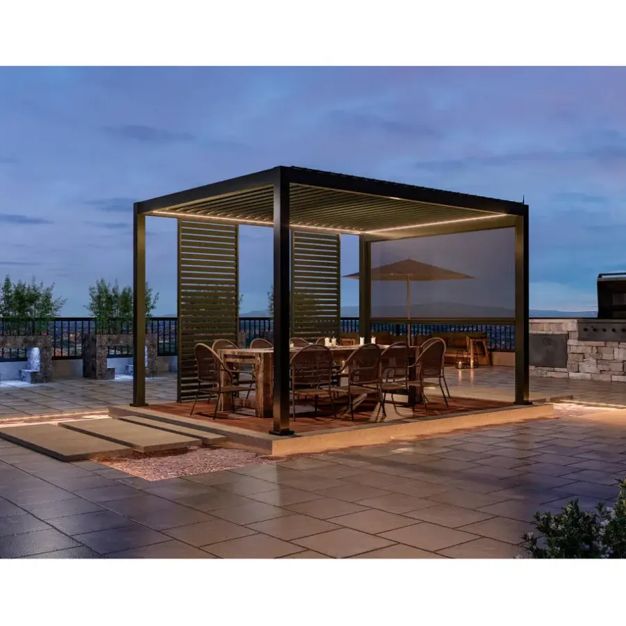 Terrasoverkappingen-Mirador Deluxe overkapping elektrisch met LED 300 x 400 antraciet