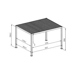 Terrasoverkappingen-Mirador Deluxe overkapping elektrisch met LED 300 x 400 antraciet
