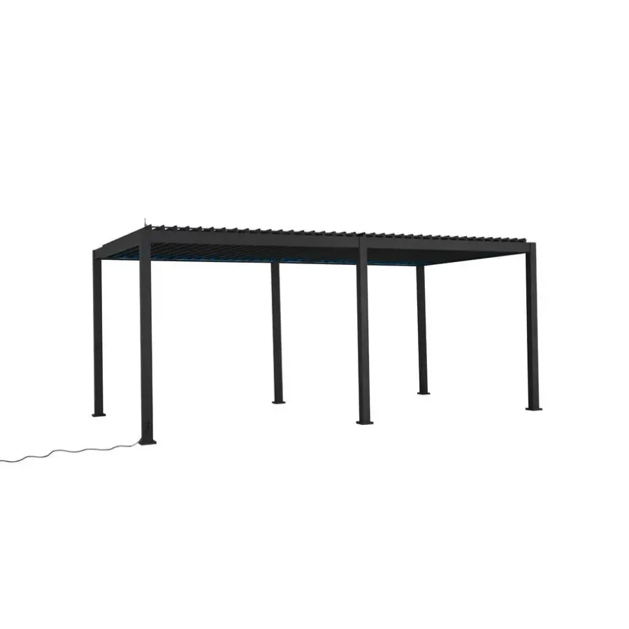 Mirador Deluxe overkapping elektrisch met LED 300 x 600 antraciet