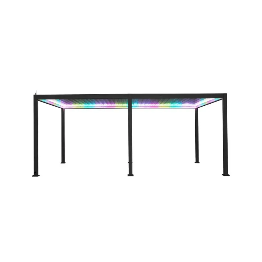 Mirador Deluxe overkapping elektrisch met LED 300 x 600 antraciet
