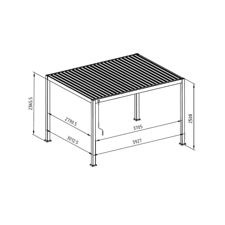 Terrasoverkappingen-Mirador Deluxe terrasoverkapping 300 x 400 cm antraciet