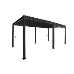 Terrasoverkappingen-Mirador pull down zijscherm 3M windscherm antraciet