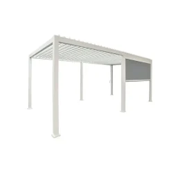 Terrasoverkappingen-Mirador pull down zijscherm 4M windscherm wit