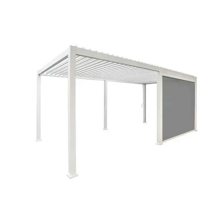 Terrasoverkappingen-Mirador pull down zijscherm 4M windscherm wit