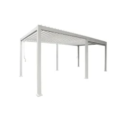 Terrasoverkappingen-Mirador pull down zijscherm 4M windscherm wit