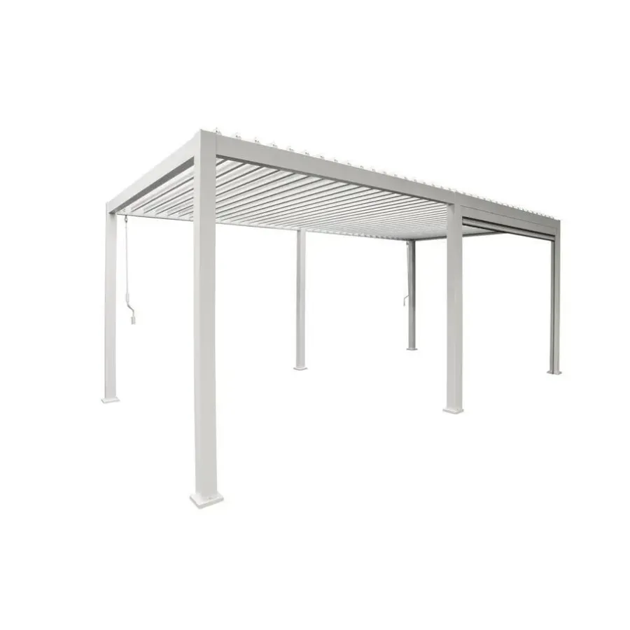 Terrasoverkappingen-Mirador pull down zijscherm 4M windscherm wit