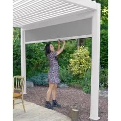 Terrasoverkappingen-Mirador pull down zijscherm 4M windscherm wit