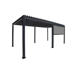 Terrasoverkappingen-Mirador pull down zijscherm 4M windscherm antraciet