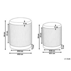Poefen-Beliani MIRAMAR - Poef - Grijs - 35/31 cm - Fluweel