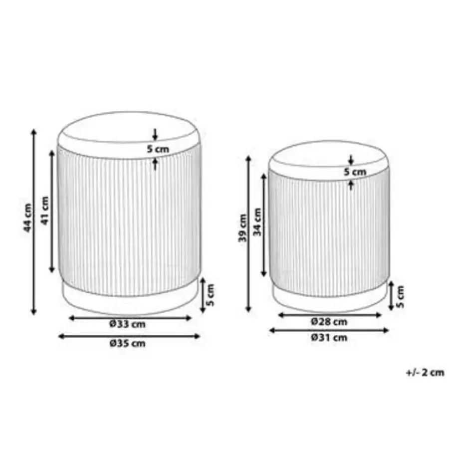 Poefen-Beliani MIRAMAR - Poef - Grijs - 35/31 cm - Fluweel