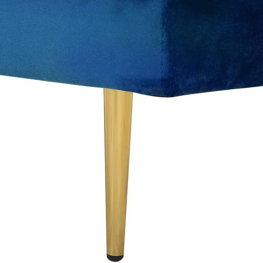 Loveseats-Beliani MIRAMAS - Chaise longue - Blauw - Linkerzijde - Fluweel