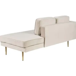 Loveseats-Beliani MIRAMAS - Chaise longue - Beige - Linkerzijde - Fluweel