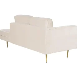Loveseats-Beliani MIRAMAS - Chaise longue - Beige - Linkerzijde - Fluweel