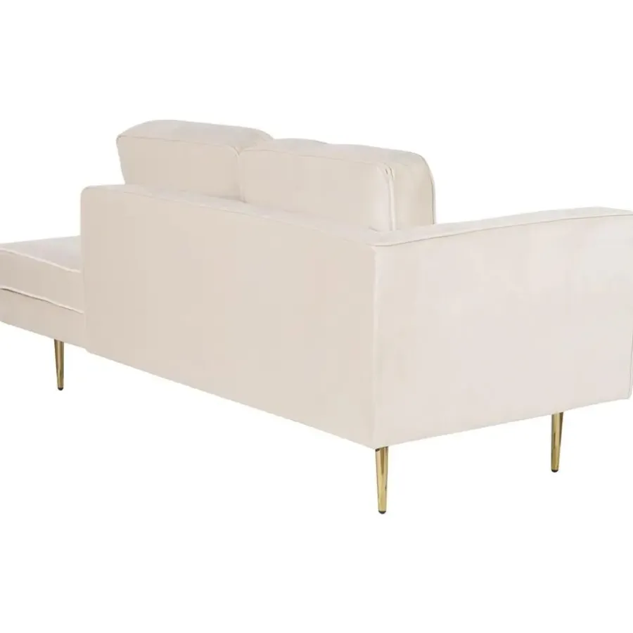 Loveseats-Beliani MIRAMAS - Chaise longue - Beige - Linkerzijde - Fluweel