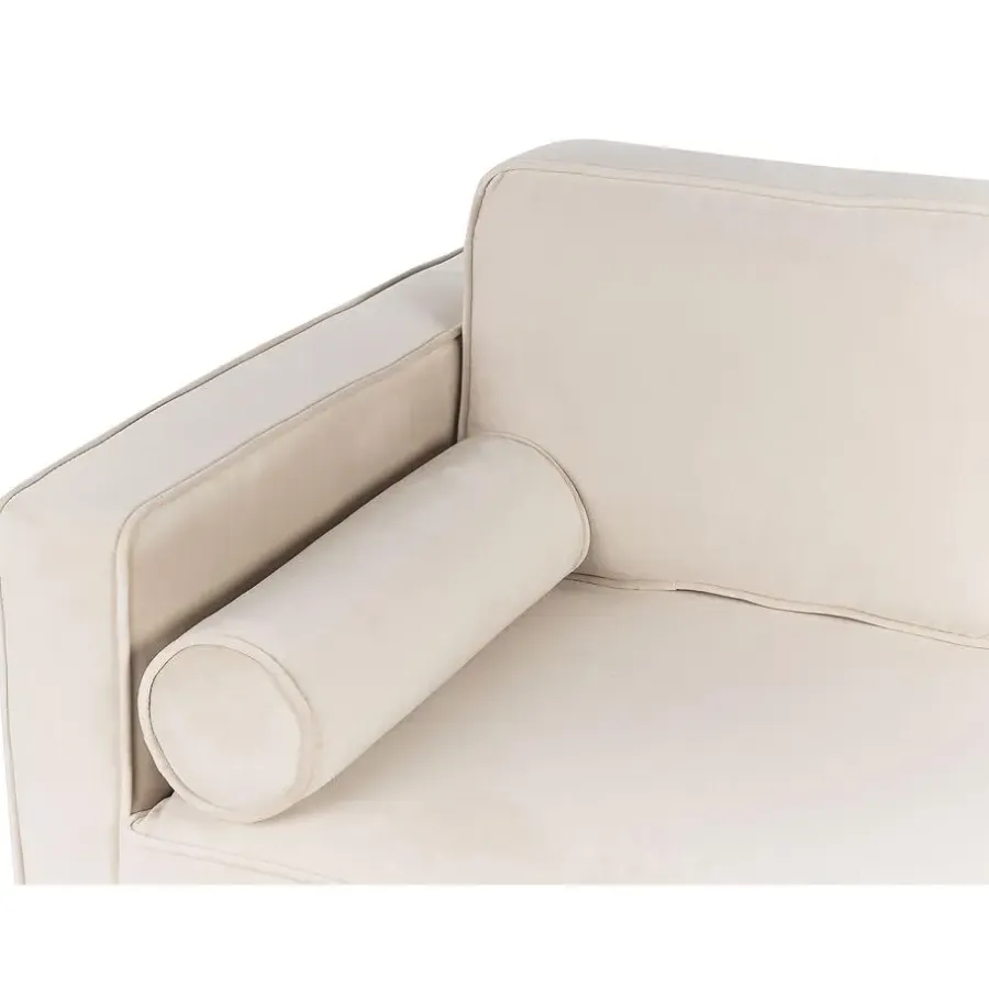 Loveseats-Beliani MIRAMAS - Chaise longue - Beige - Linkerzijde - Fluweel