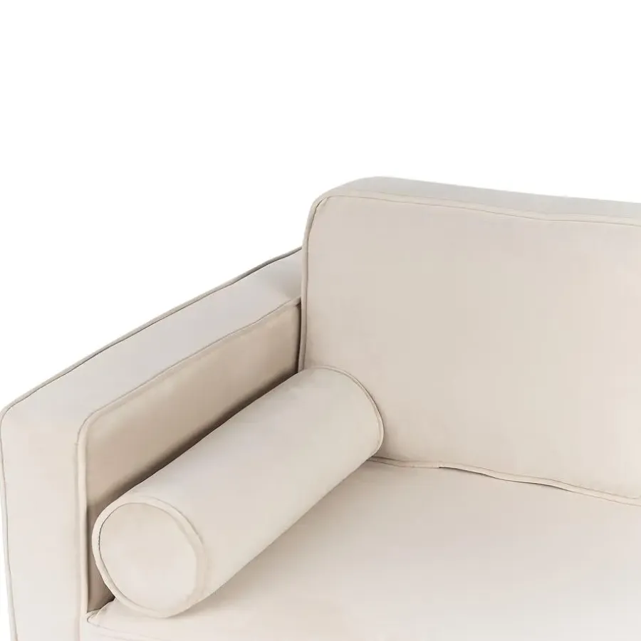 Loveseats-Beliani MIRAMAS - Chaise longue - Beige - Linkerzijde - Fluweel