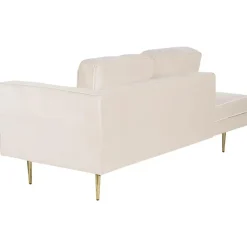 Beliani MIRAMAS - Chaise longue - Beige - Rechterzijde - Fluweel