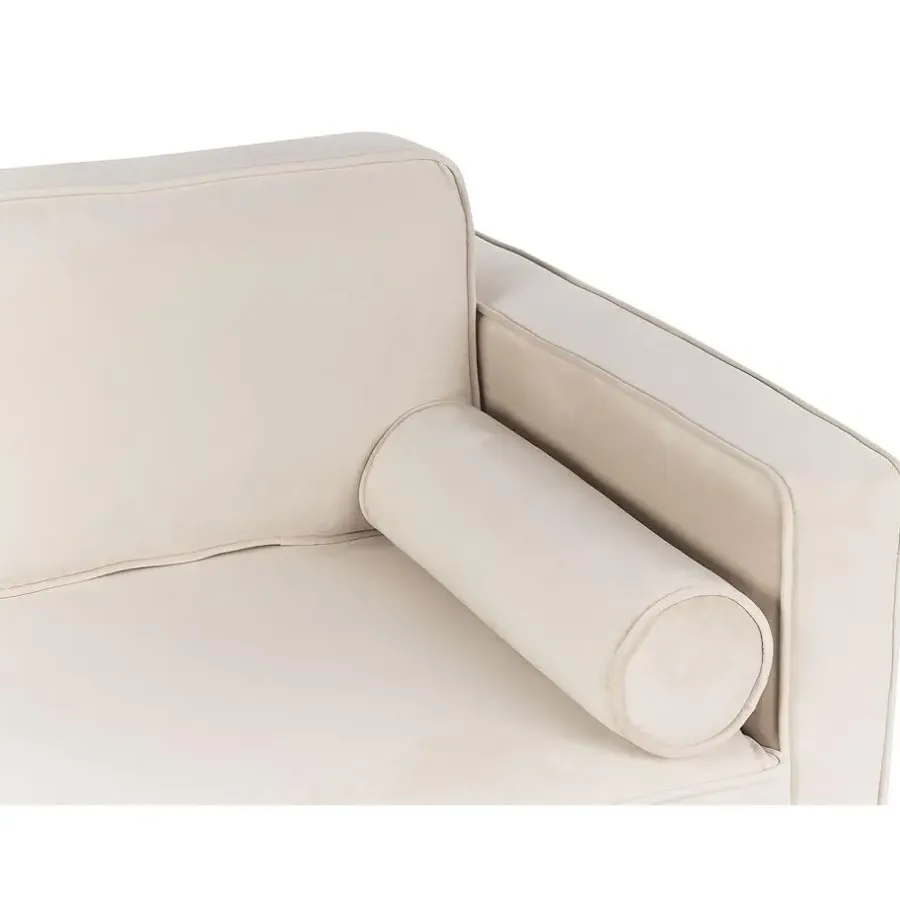 Beliani MIRAMAS - Chaise longue - Beige - Rechterzijde - Fluweel