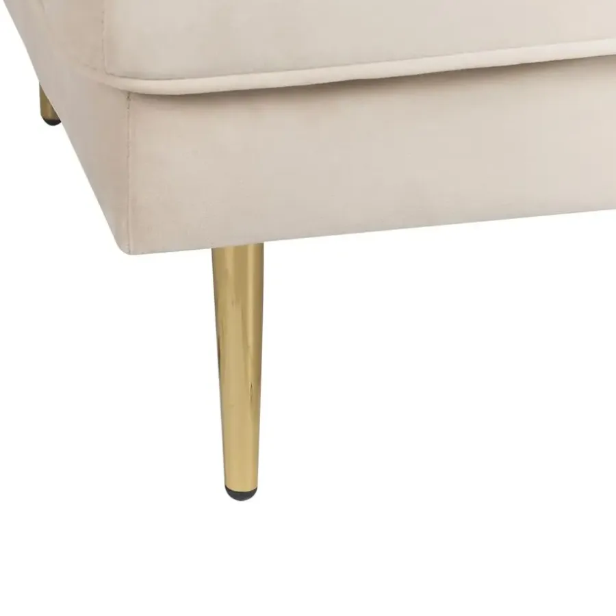 Beliani MIRAMAS - Chaise longue - Beige - Rechterzijde - Fluweel