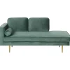 Beliani MIRAMAS - Chaise longue - Groen - Linkerzijde - Fluweel