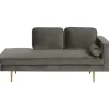 Loveseats-Beliani MIRAMAS - Chaise longue - Grijs - Rechterzijde - Fluweel