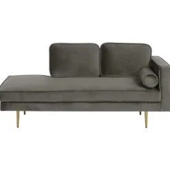 Loveseats-Beliani MIRAMAS - Chaise longue - Grijs - Rechterzijde - Fluweel
