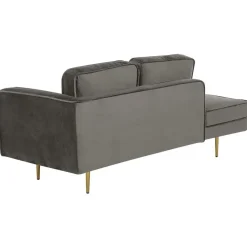 Loveseats-Beliani MIRAMAS - Chaise longue - Grijs - Rechterzijde - Fluweel