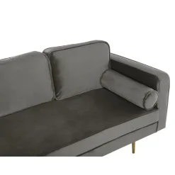 Loveseats-Beliani MIRAMAS - Chaise longue - Grijs - Rechterzijde - Fluweel