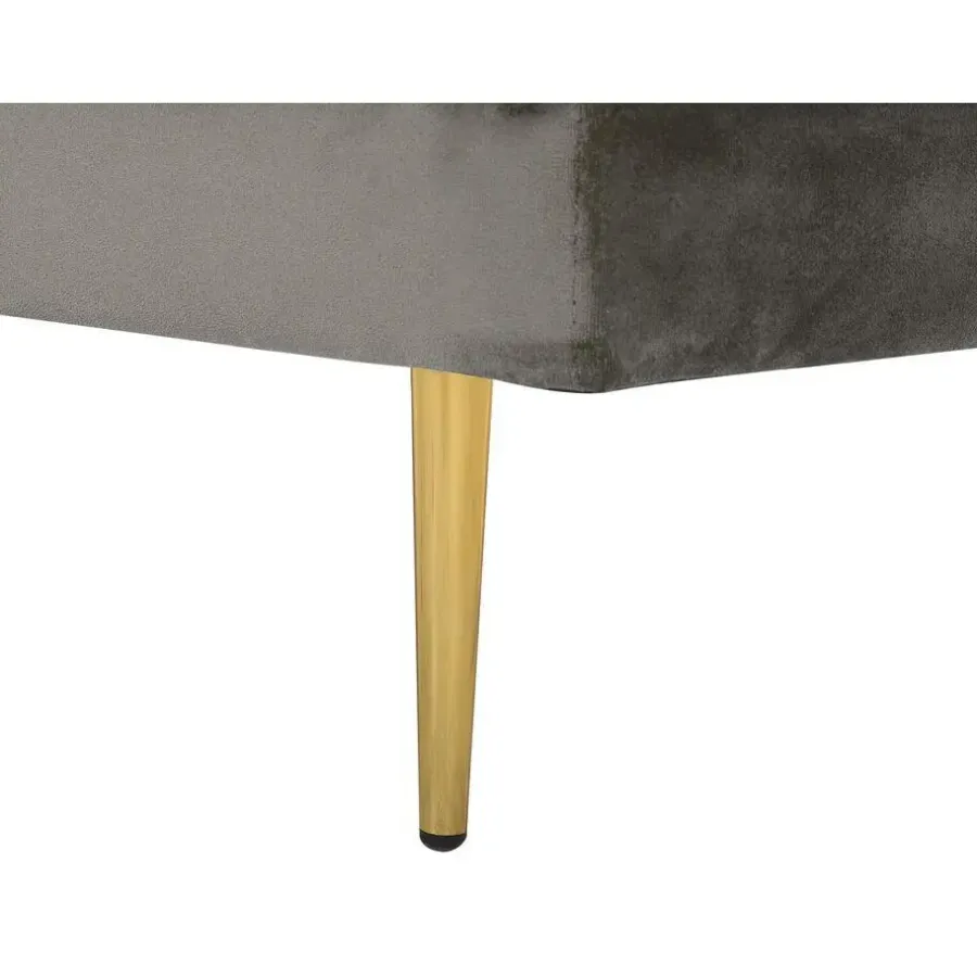 Loveseats-Beliani MIRAMAS - Chaise longue - Grijs - Rechterzijde - Fluweel