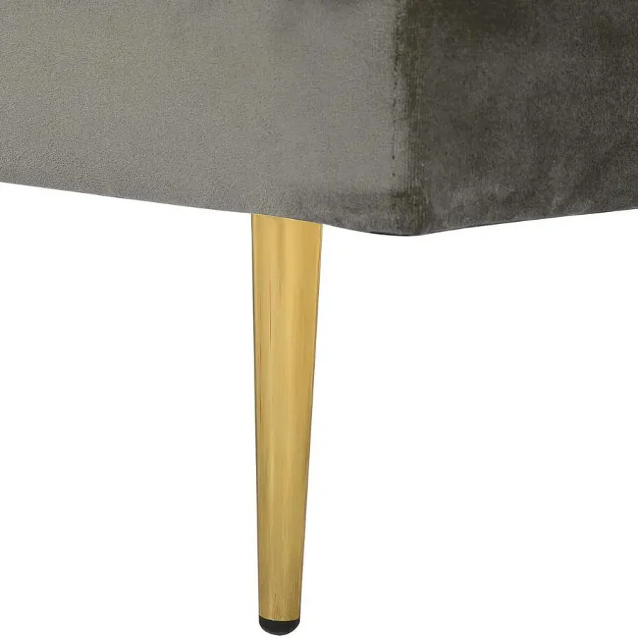 Loveseats-Beliani MIRAMAS - Chaise longue - Grijs - Rechterzijde - Fluweel