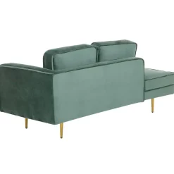 Loveseats-Beliani MIRAMAS - Chaise longue - Groen - Rechterzijde - Fluweel