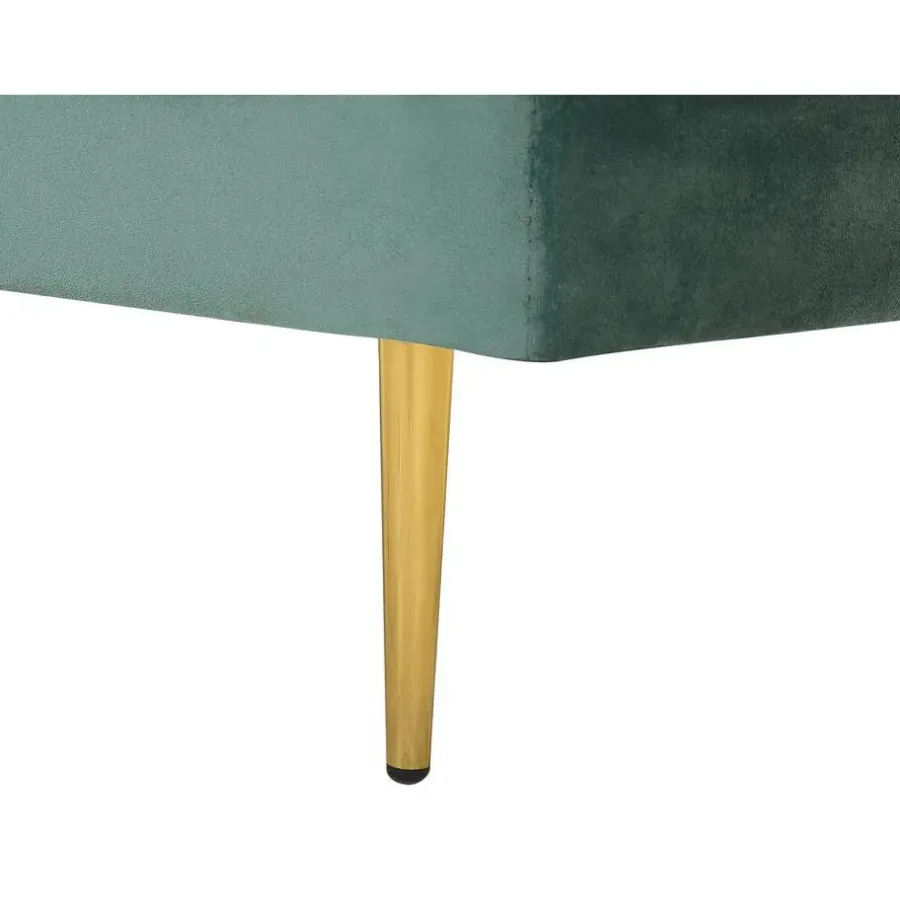 Loveseats-Beliani MIRAMAS - Chaise longue - Groen - Rechterzijde - Fluweel