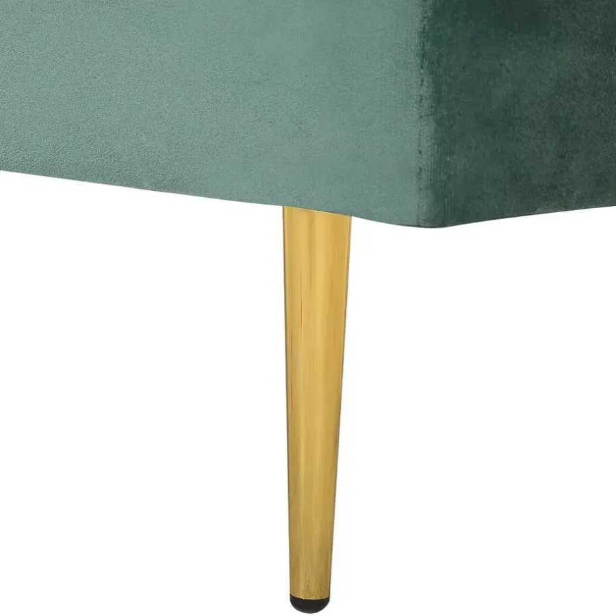 Loveseats-Beliani MIRAMAS - Chaise longue - Groen - Rechterzijde - Fluweel