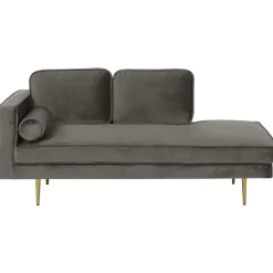 Beliani MIRAMAS - Chaise longue - Grijs - Linkerzijde - Fluweel