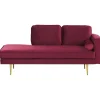 Loveseats-Beliani MIRAMAS - Chaise longue - Rood - Rechterzijde - Fluweel