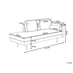 Loveseats-Beliani MIRAMAS - Chaise longue - Rood - Rechterzijde - Fluweel