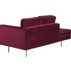 Loveseats-Beliani MIRAMAS - Chaise longue - Rood - Rechterzijde - Fluweel