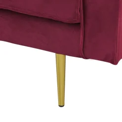 Loveseats-Beliani MIRAMAS - Chaise longue - Rood - Rechterzijde - Fluweel