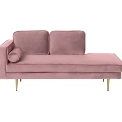 Beliani MIRAMAS - Chaise longue - Roze - Linkerzijde - Fluweel