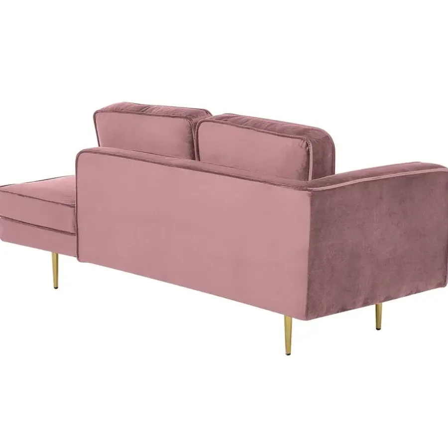 Beliani MIRAMAS - Chaise longue - Roze - Linkerzijde - Fluweel