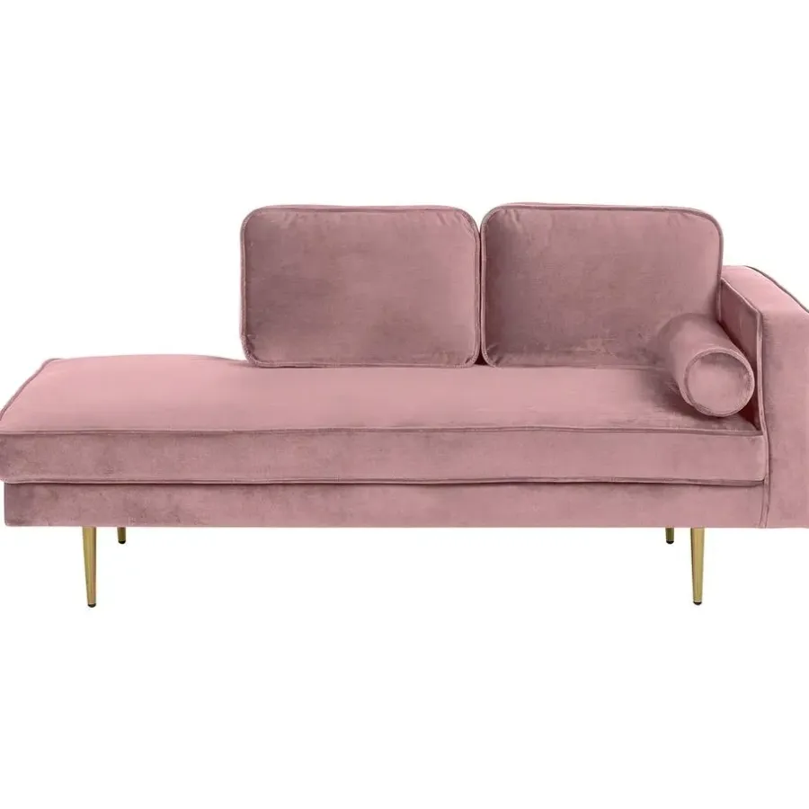 Loveseats-Beliani MIRAMAS - Chaise longue - Roze - Rechterzijde - Fluweel