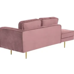 Loveseats-Beliani MIRAMAS - Chaise longue - Roze - Rechterzijde - Fluweel