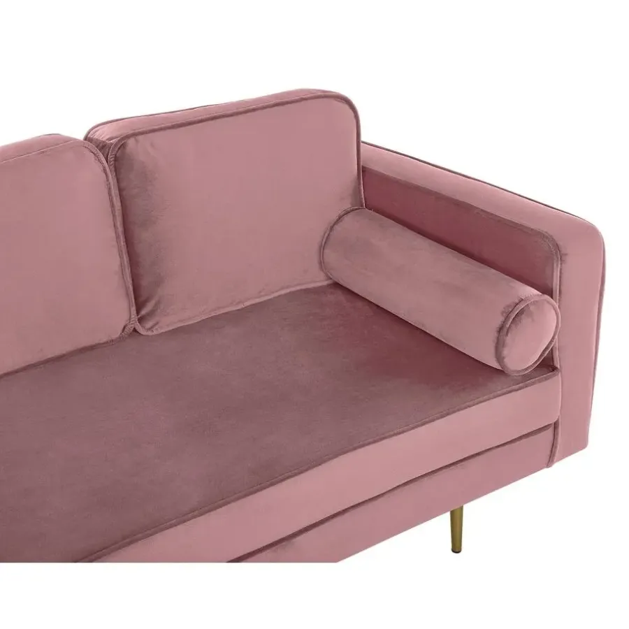 Loveseats-Beliani MIRAMAS - Chaise longue - Roze - Rechterzijde - Fluweel