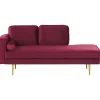 Loveseats-Beliani MIRAMAS - Chaise longue - Rood - Linkerzijde - Fluweel