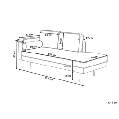 Loveseats-Beliani MIRAMAS - Chaise longue - Rood - Linkerzijde - Fluweel