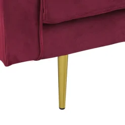 Loveseats-Beliani MIRAMAS - Chaise longue - Rood - Linkerzijde - Fluweel