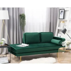 Beliani MIRAMAS - Chaise longue - Smaragdgroen - Rechterzijde - Fluweel