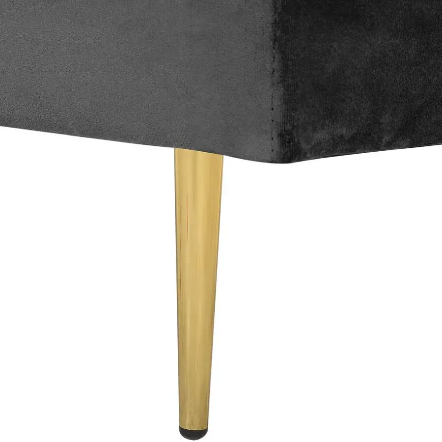 Beliani MIRAMAS - Chaise longue - Zwart - Rechterzijde - Fluweel